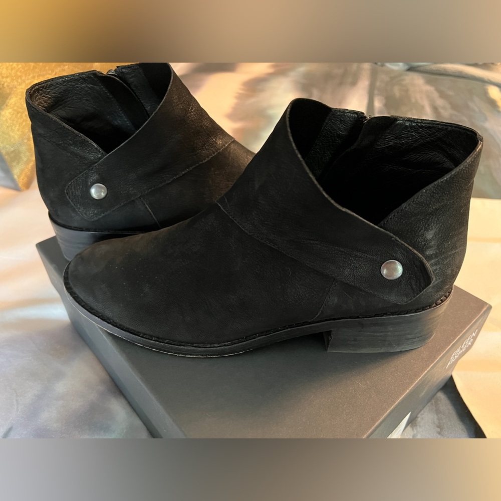 Eileen Fisher Billie Black Nubuck Booties - Size 9.5 - Picture 2 of 8